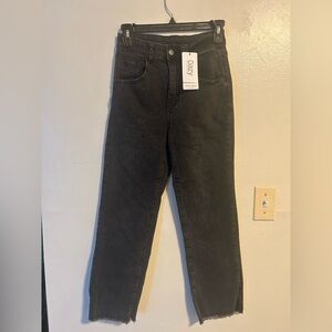 Angsty Grunge Charcoal Black Ankle Jeans NWT M Punk Cool Girl Indie Artsy Chill